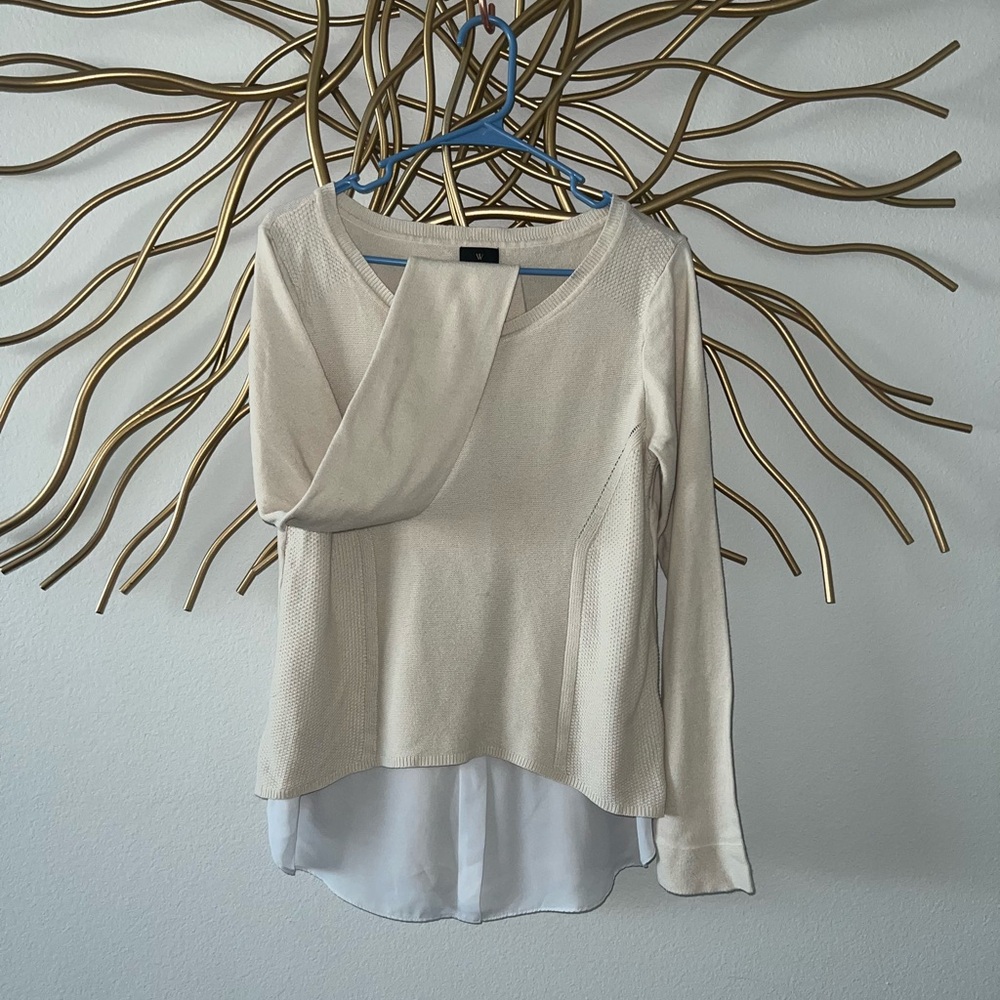 Worthington Cream Layered Sweater - Medium